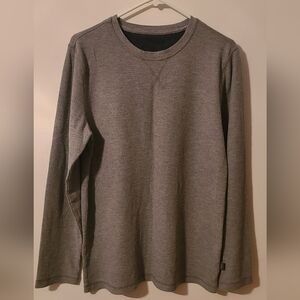 Used Eddie Bauer Men Thermal Crew Neck Long Sleeve Shirt Size M Gray